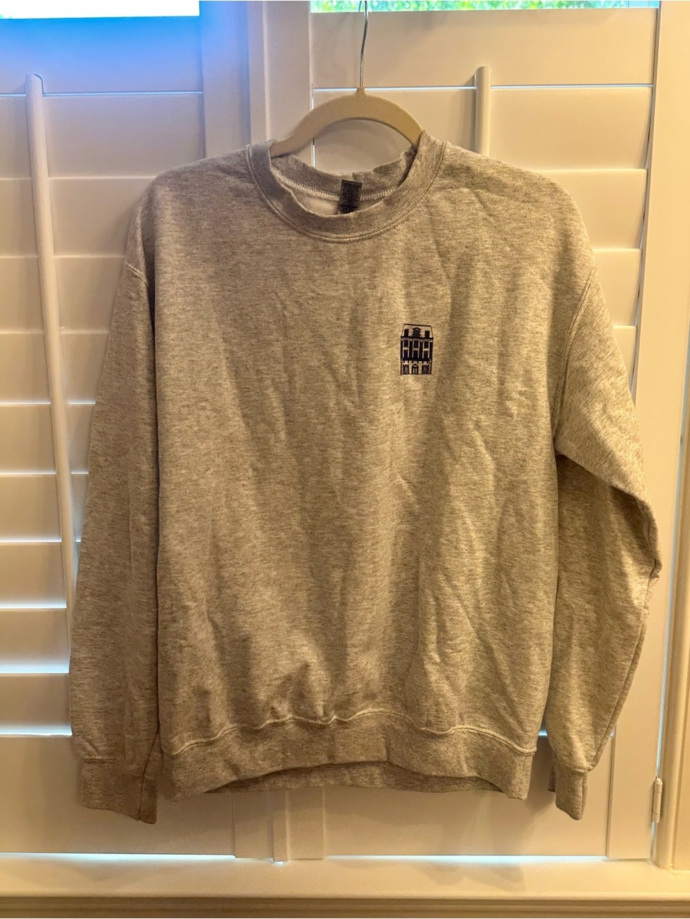Hill House Heather Gray Crewneck Sweater with Small Chest Logo